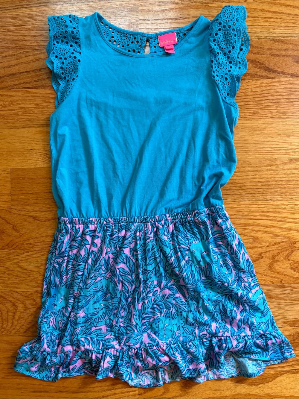Lilly Pulitzer girls romper blue and pink size XL 12-14